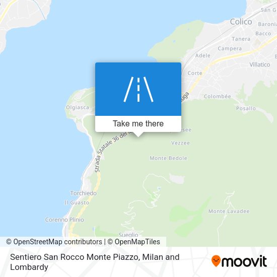 Sentiero San Rocco Monte Piazzo map