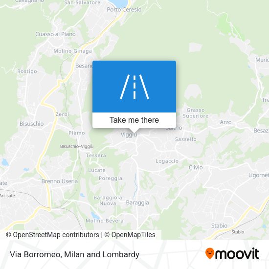 Via Borromeo map