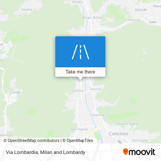 Via Lombardia map