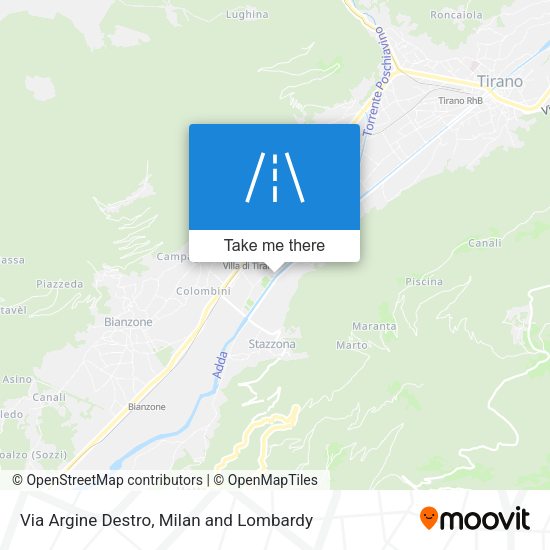 Via Argine Destro map