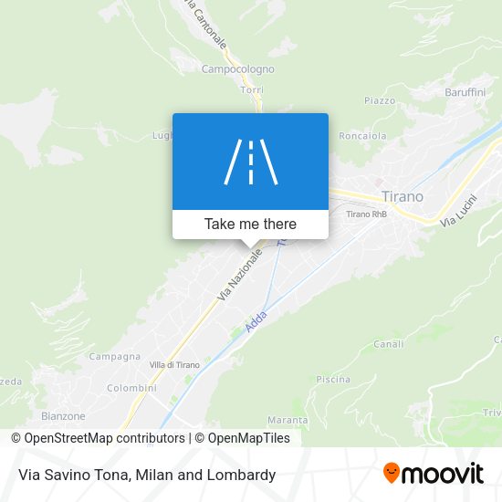 Via Savino Tona map