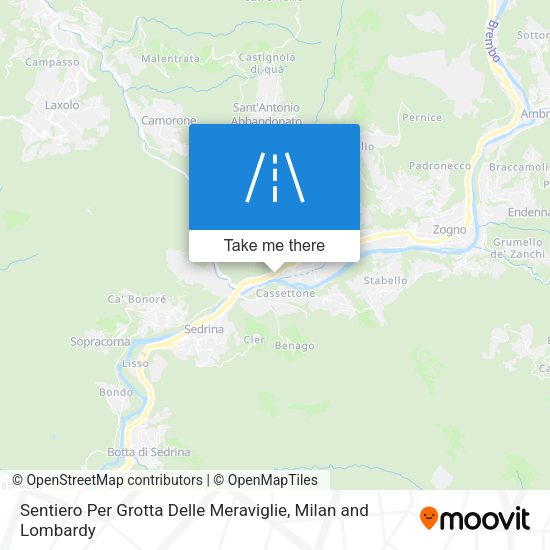 Sentiero Per Grotta Delle Meraviglie map