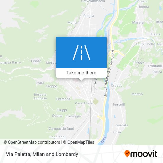 Via Paletta map