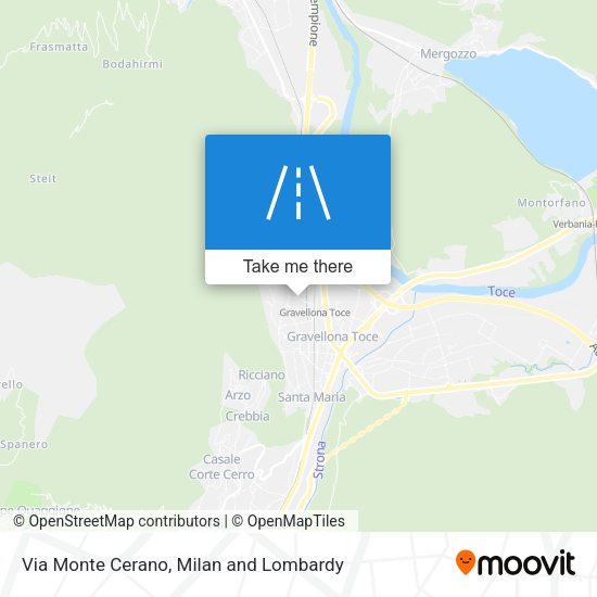 Via Monte Cerano map