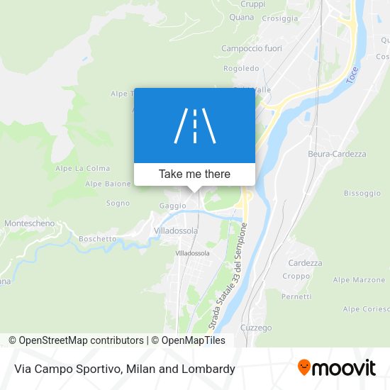 Via Campo Sportivo map