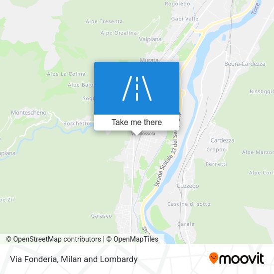 Via Fonderia map