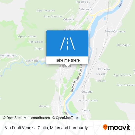 Via Friuli Venezia Giulia map