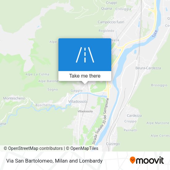 Via San Bartolomeo map