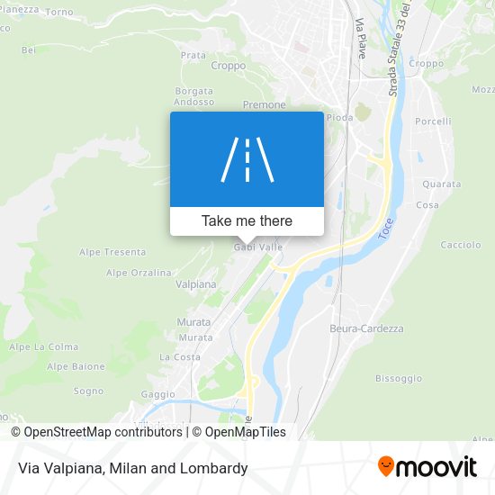Via Valpiana map