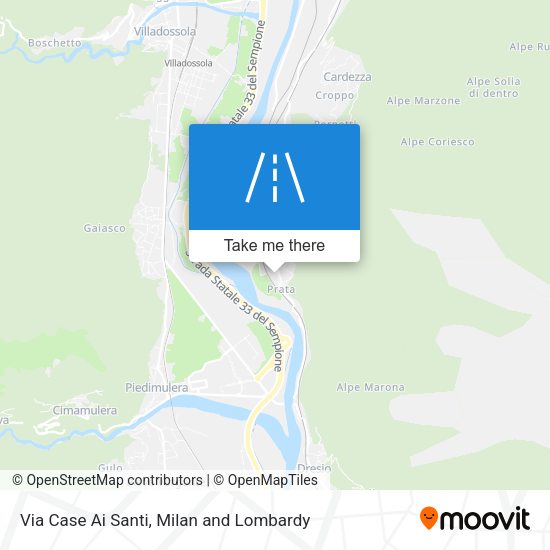 Via Case Ai Santi map