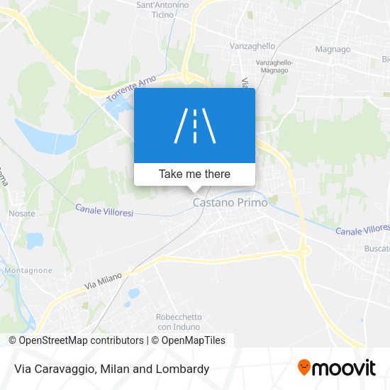 Via Caravaggio map