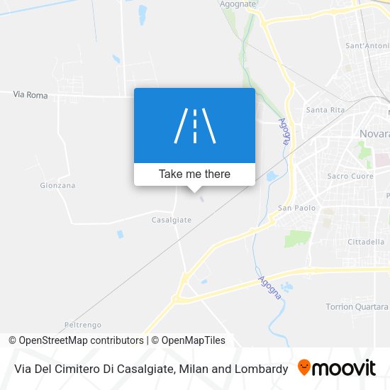 Via Del Cimitero Di Casalgiate map