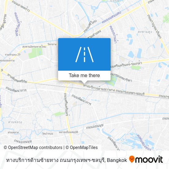 ทางบริการด้านซ้ายทาง ถนนกรุงเทพฯ-ชลบุรี map