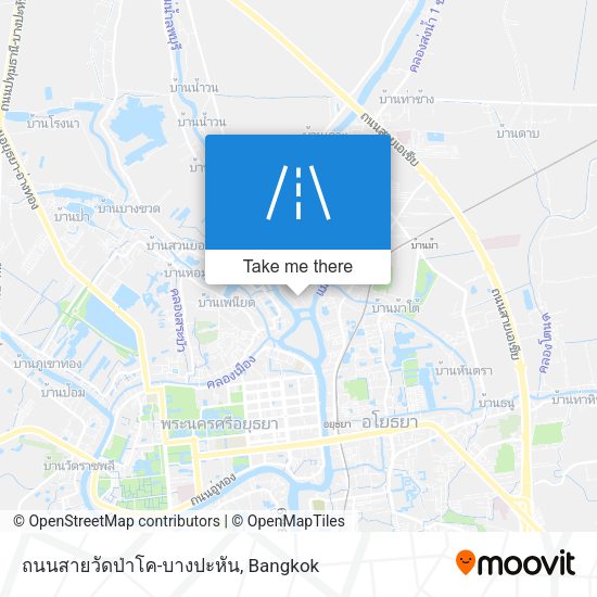 ถนนสายวัดป่าโค-บางปะหัน map