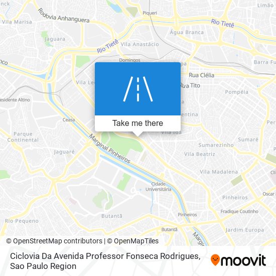 Ciclovia Da Avenida Professor Fonseca Rodrigues map