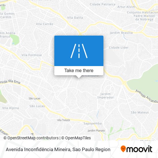 Mapa Avenida Inconfidência Mineira