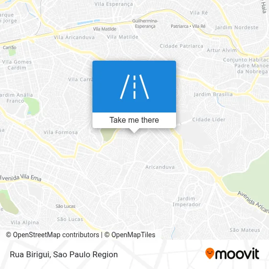 Rua Birigui map