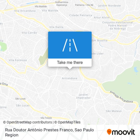 Mapa Rua Doutor Antônio Prestes Franco