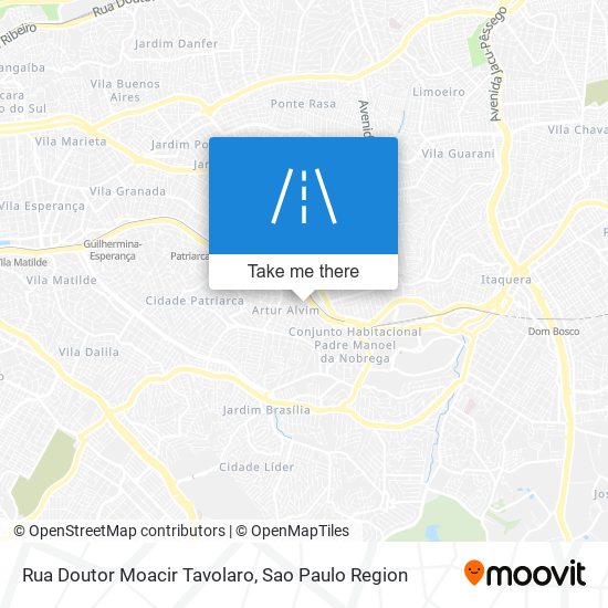 Mapa Rua Doutor Moacir Tavolaro