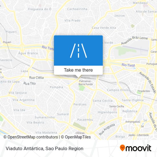 Viaduto Antártica map