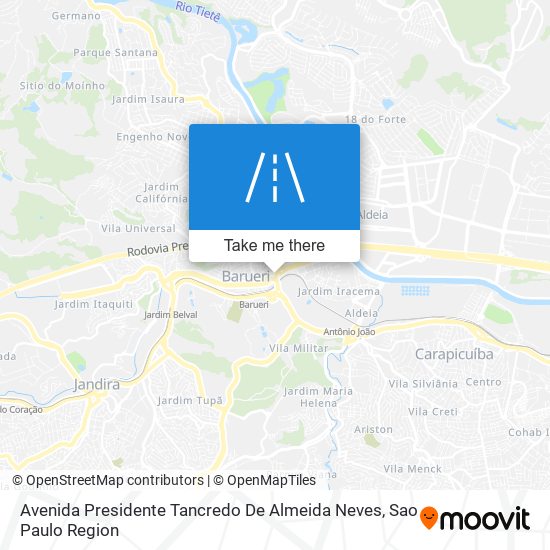 Mapa Avenida Presidente Tancredo De Almeida Neves