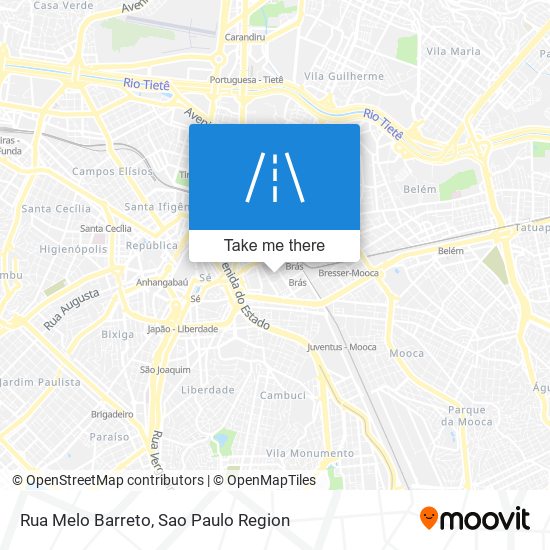 Mapa Rua Melo Barreto