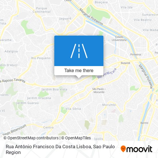 Rua Antônio Francisco Da Costa Lisboa map