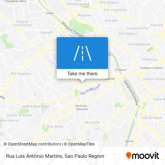 Mapa Rua Luís Antônio Martins