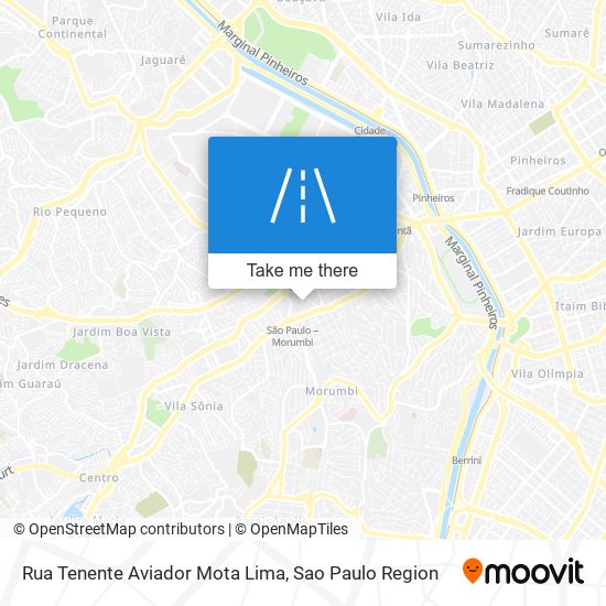 Mapa Rua Tenente Aviador Mota Lima