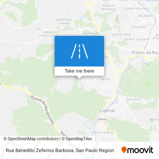 Rua Benedito Zeferino Barbosa map