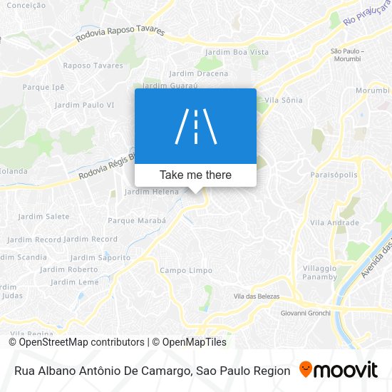 Rua Albano Antônio De Camargo map
