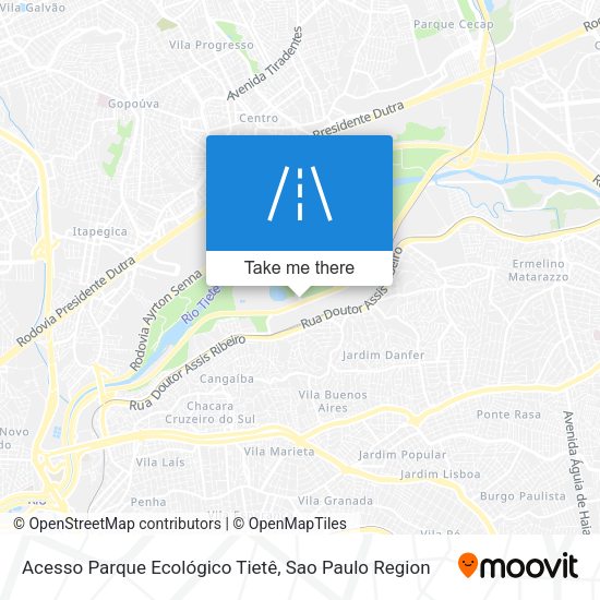 Acesso Parque Ecológico Tietê map