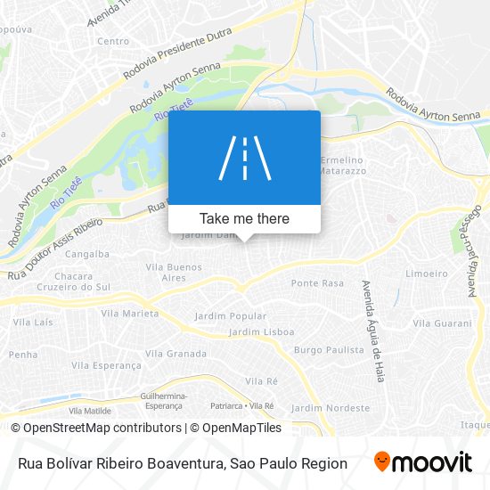 Mapa Rua Bolívar Ribeiro Boaventura