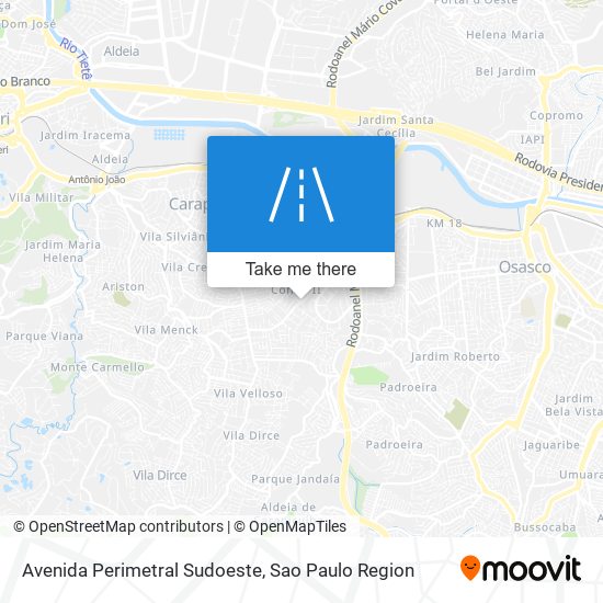 Mapa Avenida Perimetral Sudoeste