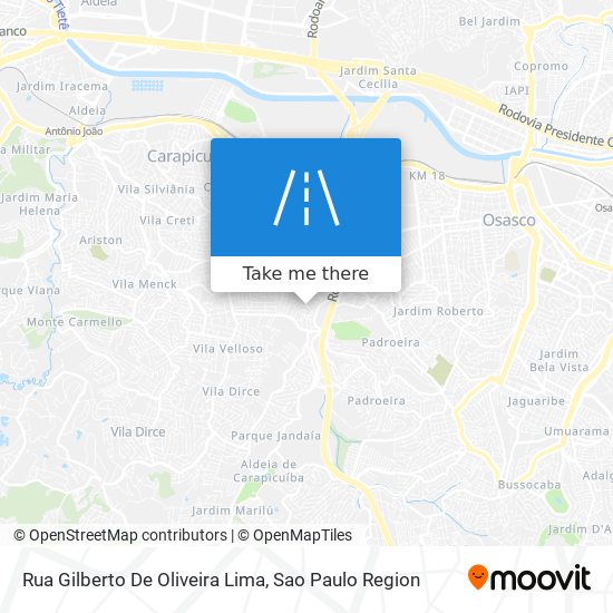 Mapa Rua Gilberto De Oliveira Lima