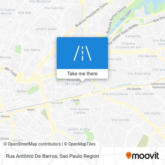 Rua Antônio De Barros map