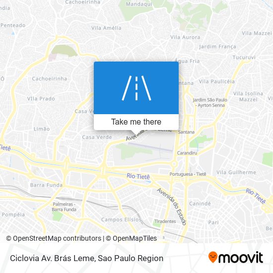 Mapa Ciclovia Av. Brás Leme