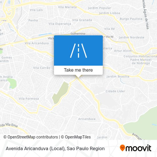Avenida Aricanduva (Local) map