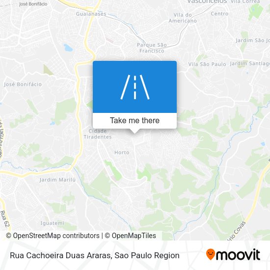 Rua Cachoeira Duas Araras map