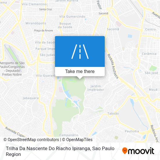 Trilha Da Nascente Do Riacho Ipiranga map