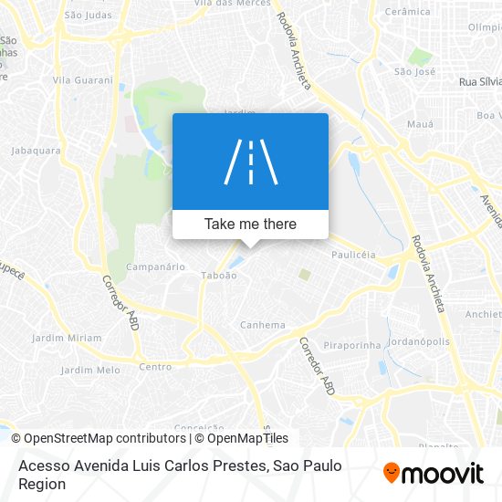 Mapa Acesso Avenida Luis Carlos Prestes