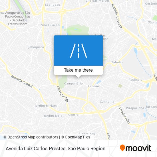 Mapa Avenida Luiz Carlos Prestes