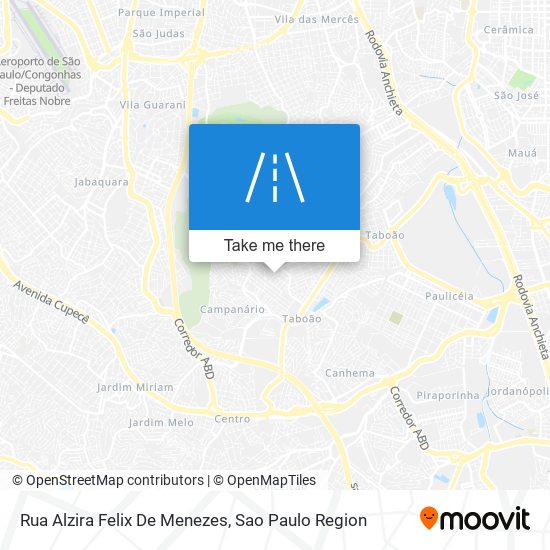 Mapa Rua Alzira Felix De Menezes