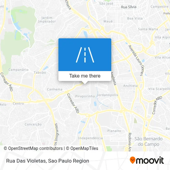Rua Das Violetas map