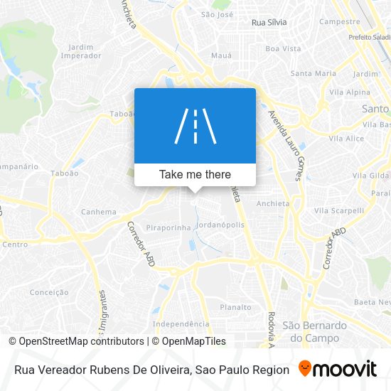 Rua Vereador Rubens De Oliveira map