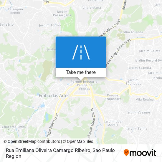 Mapa Rua Emiliana Oliveira Camargo Ribeiro