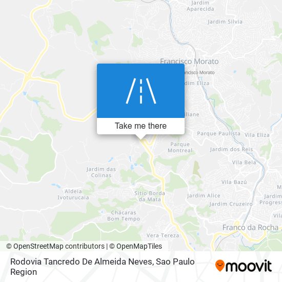 Mapa Rodovia Tancredo De Almeida Neves