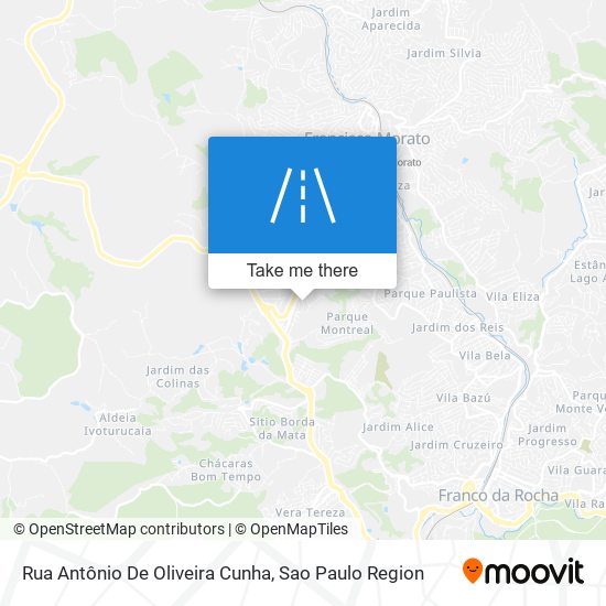 Rua Antônio De Oliveira Cunha map