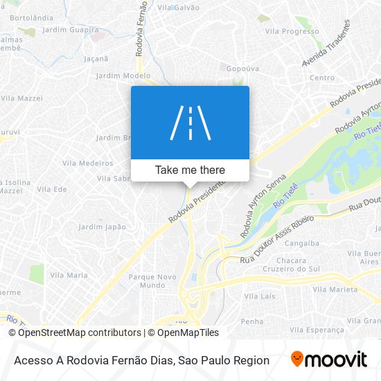 Mapa Acesso A Rodovia Fernão Dias