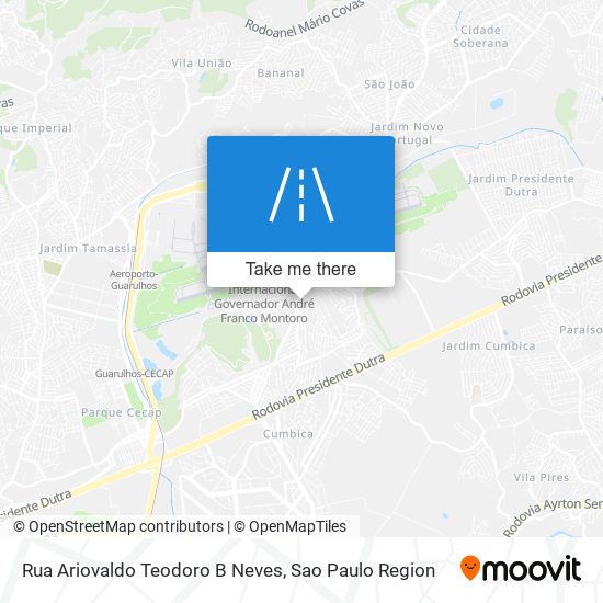 Mapa Rua Ariovaldo Teodoro B Neves